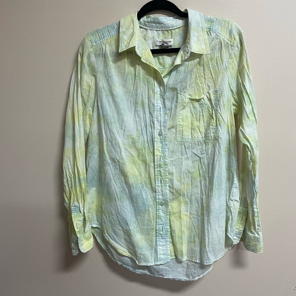 ANTHROPOLOGIE Pilcro & the Letterpress Cate Yellow Green Tie Dye Medium - Picture 5 of 9